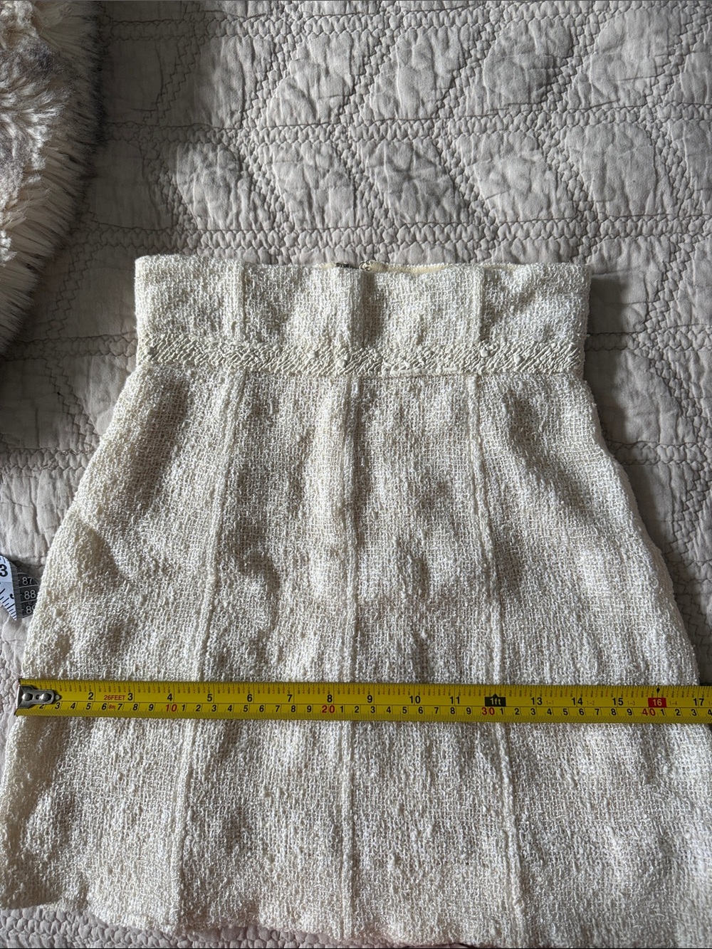 CHANEL Cream tweed High-Waist Mini Skirt with xs - Picture 10 of 10